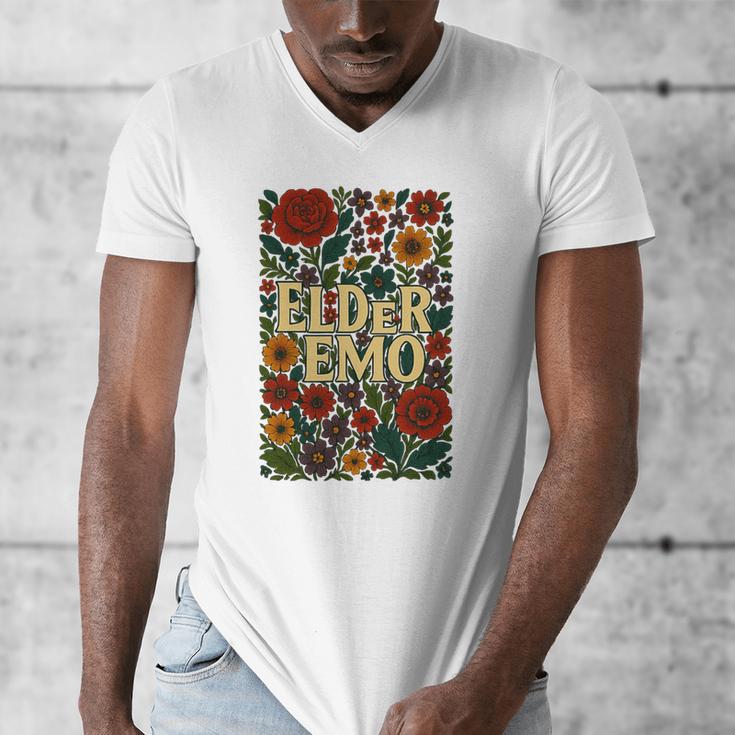 Elder Emo Floral Gothic Vintage Nostalgia Premium Tri-Blend Men's V-Neck T-Shirt Elder Emo Floral Gothic Vintage Nostalgia Premium Tri-Blend Men's V-Neck T-Shirt