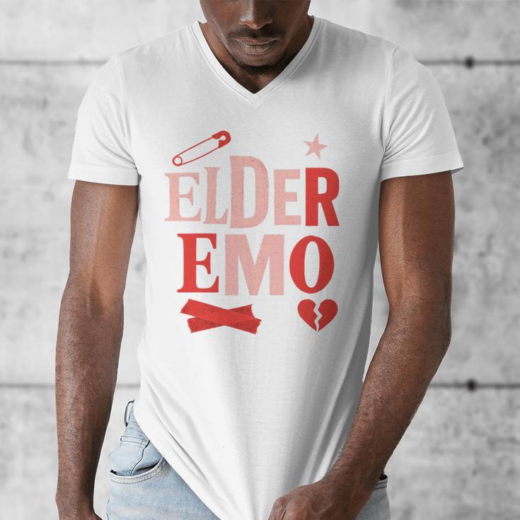 Elder Emo Retro Punk Typography Nostalgia Premium Tri-Blend Men's V-Neck T-Shirt Elder Emo Retro Punk Typography Nostalgia Premium Tri-Blend Men's V-Neck T-Shirt