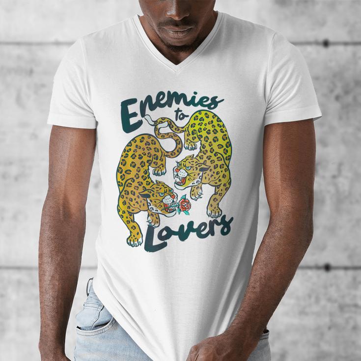 Enemies To Lovers Jaguar Tee Romance Book Plot Device Trope Men's V-Neck T-Shirt