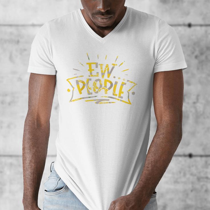 Ew People Antisocial Introvert Saying Yellow Lemon Raglan Baseball Tee Men's V-Neck T-Shirt Ew People Antisocial Introvert Saying Yellow Lemon Raglan Baseball Tee Men's V-Neck T-Shirt
