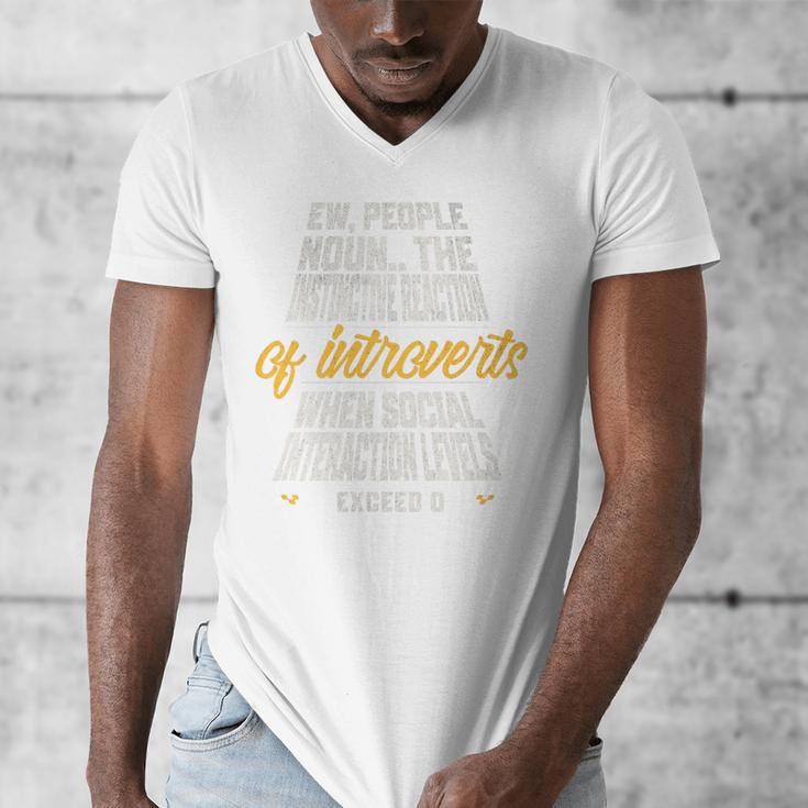 Ew People Definition Introvert Quote Anti Social Vibes Premium Tri-Blend Men's V-Neck T-Shirt