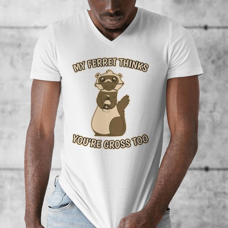 Ew People Ferret Saying Mask Introvert Ferrets Men's V-Neck T-Shirt Ew People Ferret Saying Mask Introvert Ferrets Men's V-Neck T-Shirt