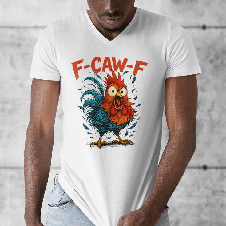 F-Caw-F Rooster F Awk F Chicken Coffee Romance Books Lover Men's V-Neck T-Shirt