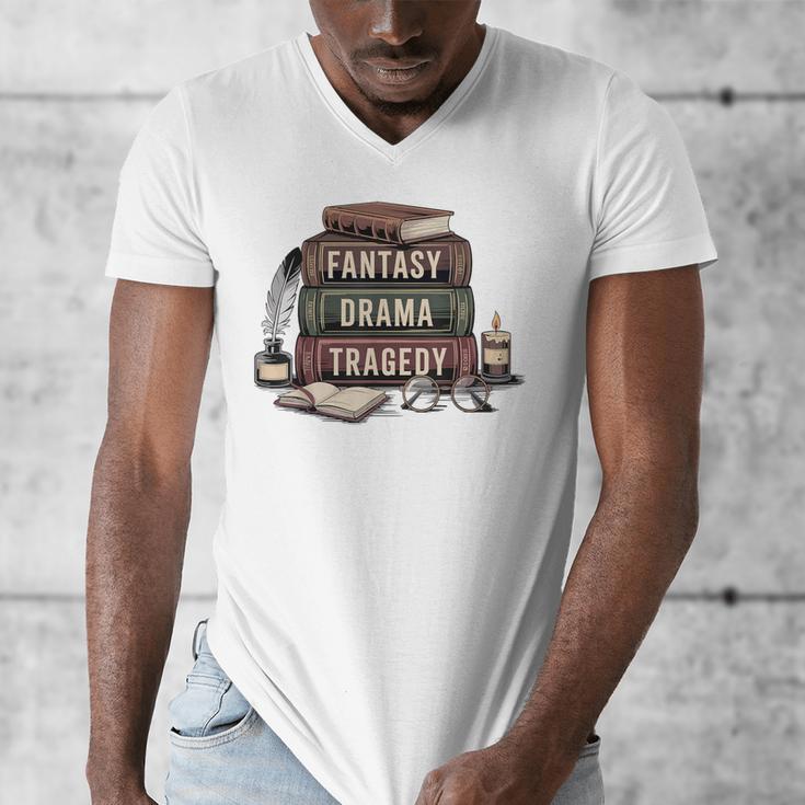Fantasy Drama Tragedy Gothic Book Lover Bookworm Men's V-Neck T-Shirt
