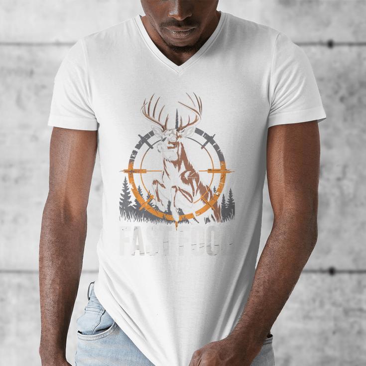 Fast Food Deer Hunting Hunter Dad Tail Buck Men's V-Neck T-Shirt