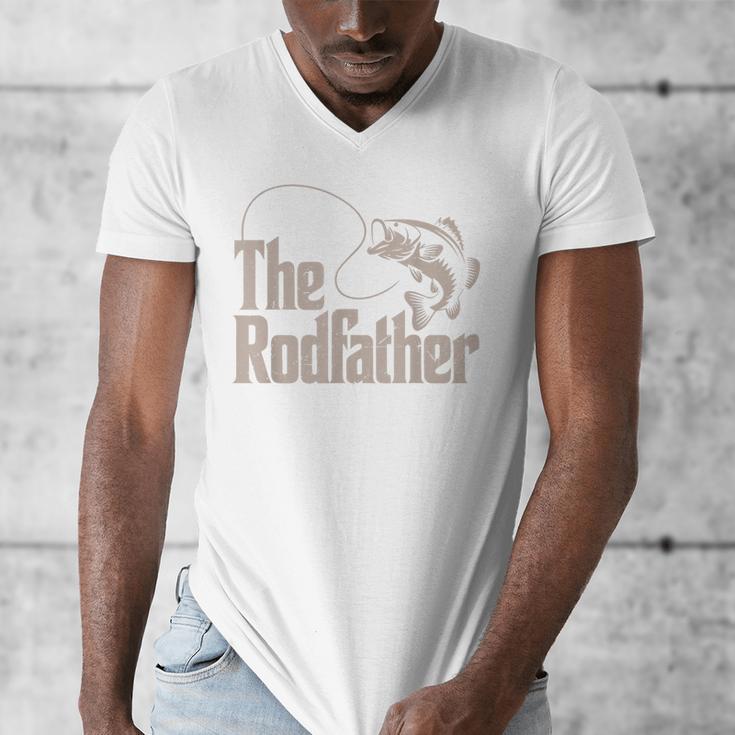 Father Day The Rodfather Dad Fishing From Daughter Son Men's V-Neck T-Shirt