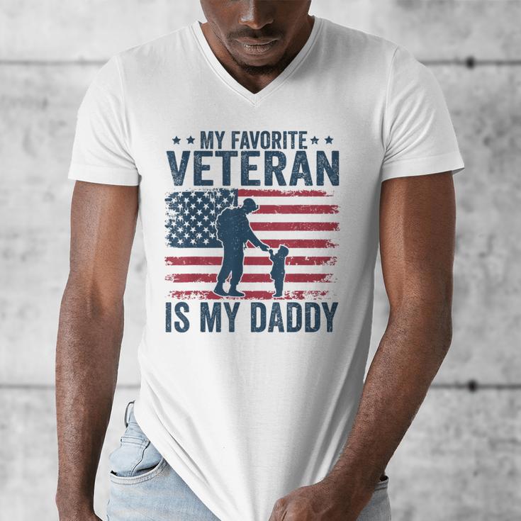 Father Veterans Day My Favorite Veteran Is My Daddy For Kids Men's V-Neck T-Shirt Father Veterans Day My Favorite Veteran Is My Daddy For Kids Men's V-Neck T-Shirt