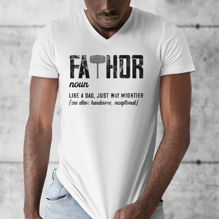 Fathor Like Dad Just Way Mightier Father's Day FA-Thor Men's V-Neck T-Shirt