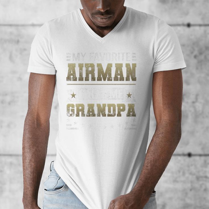 My Favorite Airman Calls Me Grandpa Airman Graduation Premium Men's V-Neck T-Shirt
