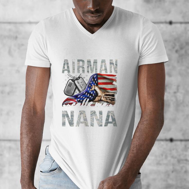 My Favorite Airman Calls Me Nana Air Force Graduation Nana Men's V-Neck T-Shirt
