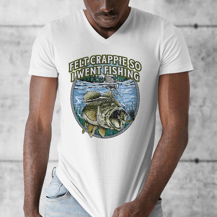 Felt Crappie So I Went Fishing Introvert Lakes Antisocial Raglan Baseball Tee Men's V-Neck T-Shirt Felt Crappie So I Went Fishing Introvert Lakes Antisocial Raglan Baseball Tee Men's V-Neck T-Shirt