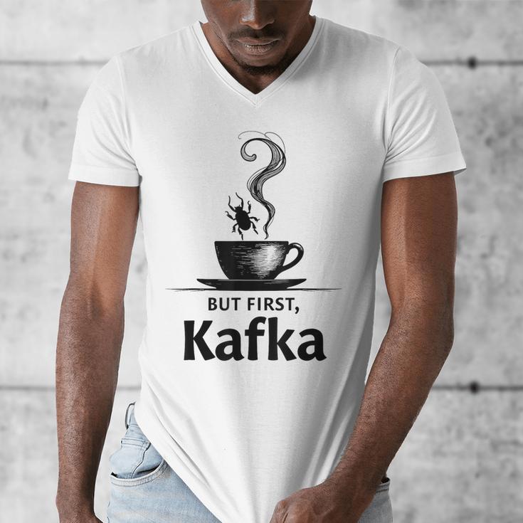 But First Kafka Coffee For Literature & Book Lovers Men's V-Neck T-Shirt