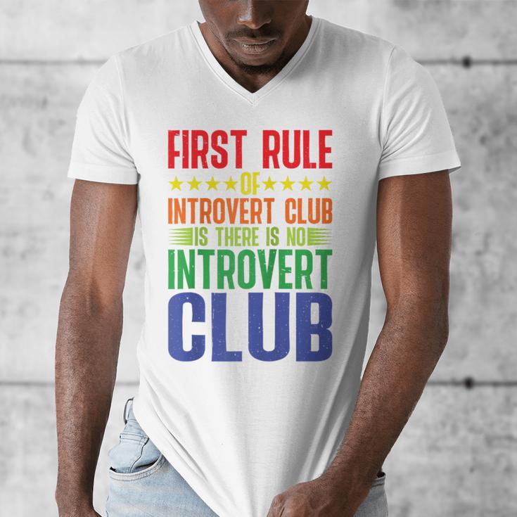 First Rule Of Introvert Club Is There Is No Introvert Club Raglan Baseball Tee Men's V-Neck T-Shirt First Rule Of Introvert Club Is There Is No Introvert Club Raglan Baseball Tee Men's V-Neck T-Shirt