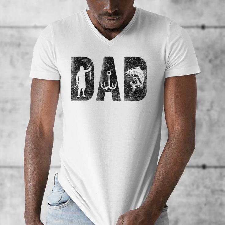 Fishing Dad Birthday Classic Bold Font Fish Daddy Men's V-Neck T-Shirt Fishing Dad Birthday Classic Bold Font Fish Daddy Men's V-Neck T-Shirt