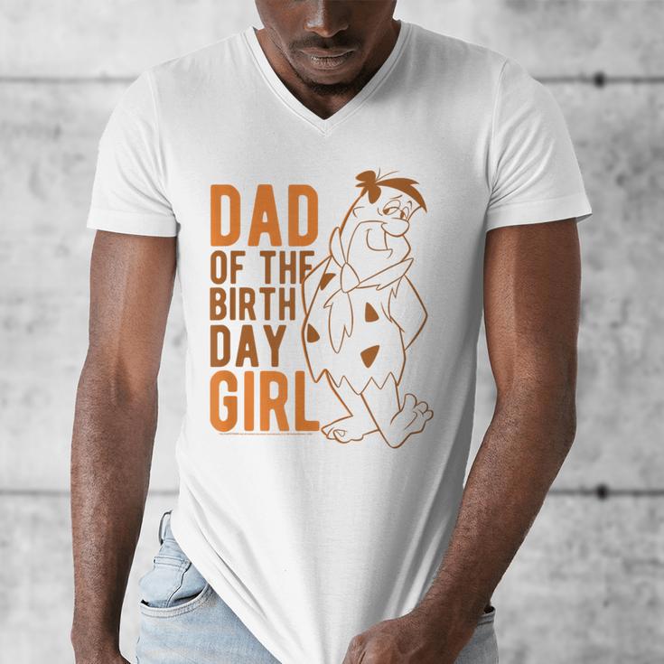The Flintstones Fred Flintstone Dad Of The Birthday Girl Men's V-Neck T-Shirt