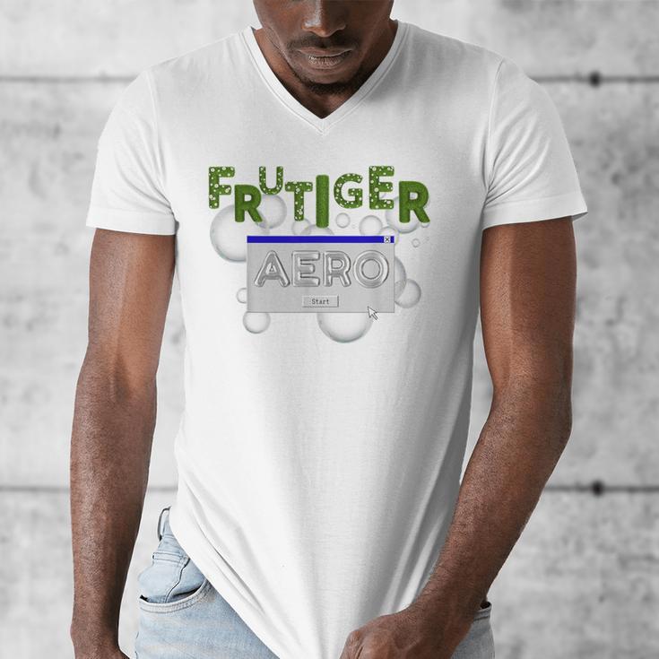 Frutiger Aero Y2K Fashion Trends Grass Fun Computers Men's V-Neck T-Shirt