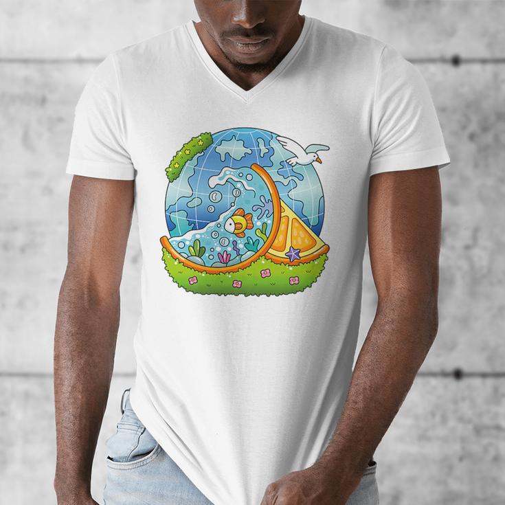 Frutiger Aero Y2K Fashion Trends Statement Piece Tech Orange Premium Men's V-Neck T-Shirt
