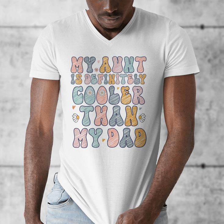 Funny Auntie My Aunt Is Definitely Cooler Than My Dad Men's V-Neck T-Shirt
