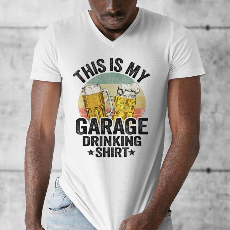 Garage Drinker Dad Vintage Beer This Is My Garage Drinking Men's V-Neck T-Shirt