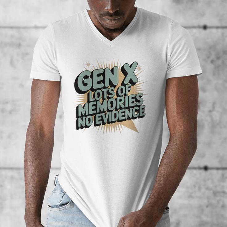 Gen X Lots Of Memories No Evidence Nostalgia Throwback Quote Premium Tri-Blend Men's V-Neck T-Shirt