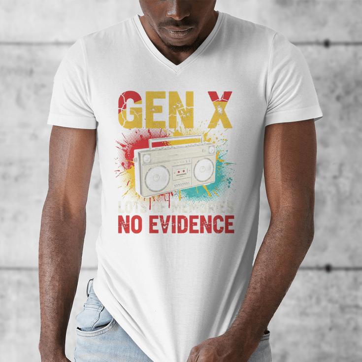 Gen X Lots Of Memories No Evidence Retro Nostalgia Humor Men's V-Neck T-Shirt