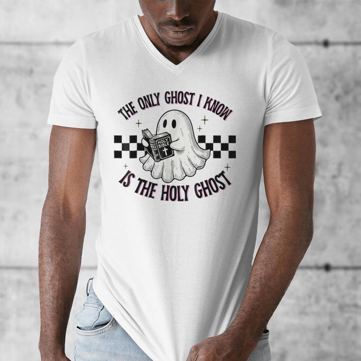 The Only Ghost I Know Is The Holy Ghost Ghost Read Book Men's V-Neck T-Shirt