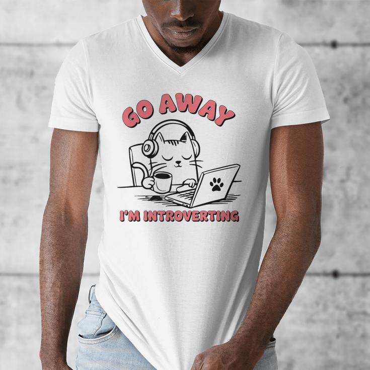 Go Away I´m Introverting Stay Home Socially Awkward Men's V-Neck T-Shirt Go Away I´m Introverting Stay Home Socially Awkward Men's V-Neck T-Shirt