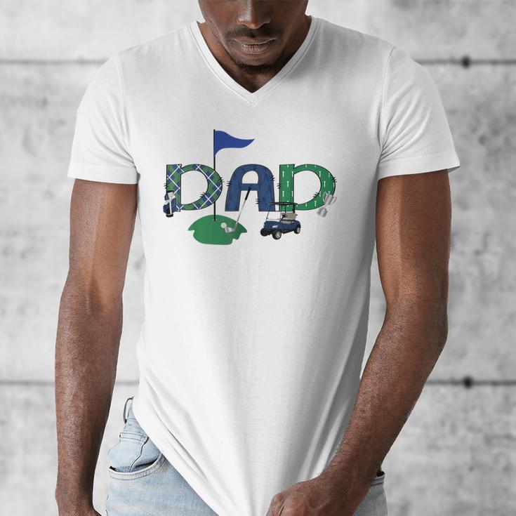 Golf Dad Hole In One Golf First Birthday Boy Party Men's V-Neck T-Shirt