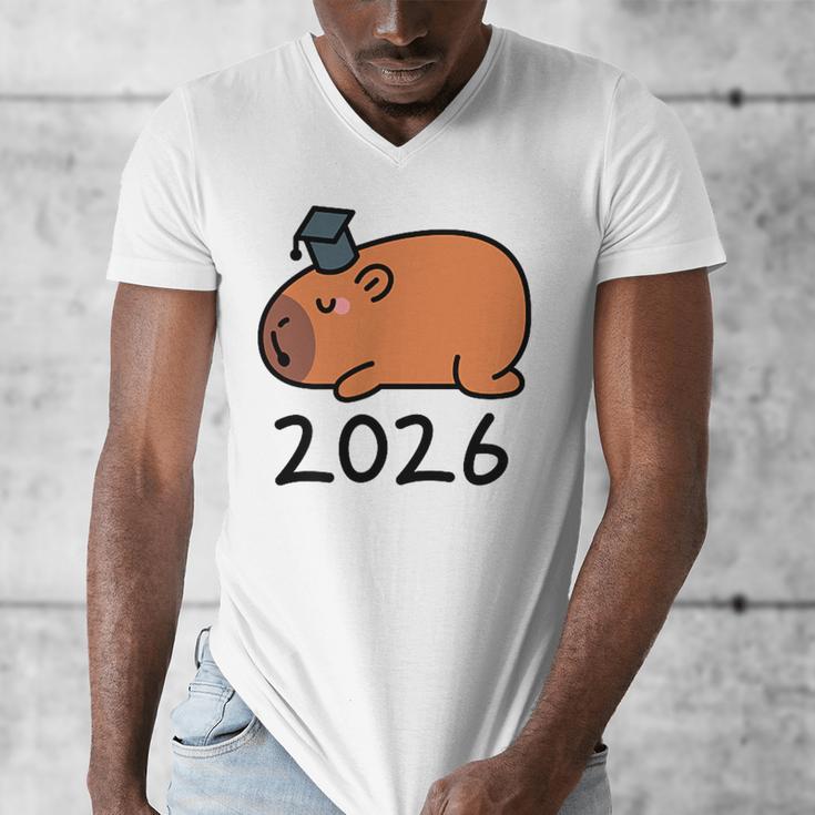 Grad Class Of 2026 Capybara Graduation Graduated Kids Men's V-Neck T-Shirt