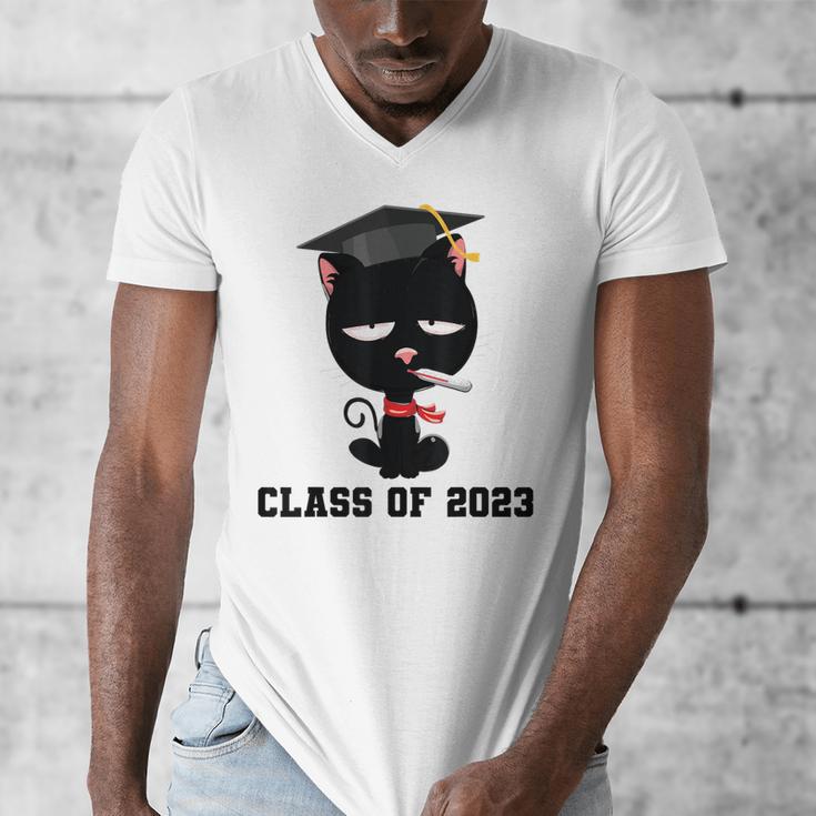 I Graduated Class Of2023 Cat Graduation Men's V-Neck T-Shirt