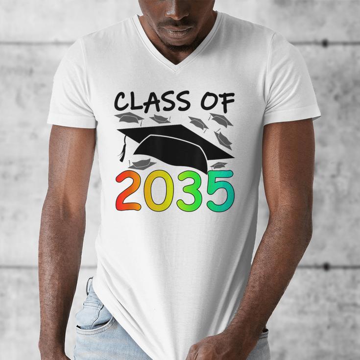 Graduation Class Of 2035 Hand Prints Space Pre-K -12th Grade Men's V-Neck T-Shirt