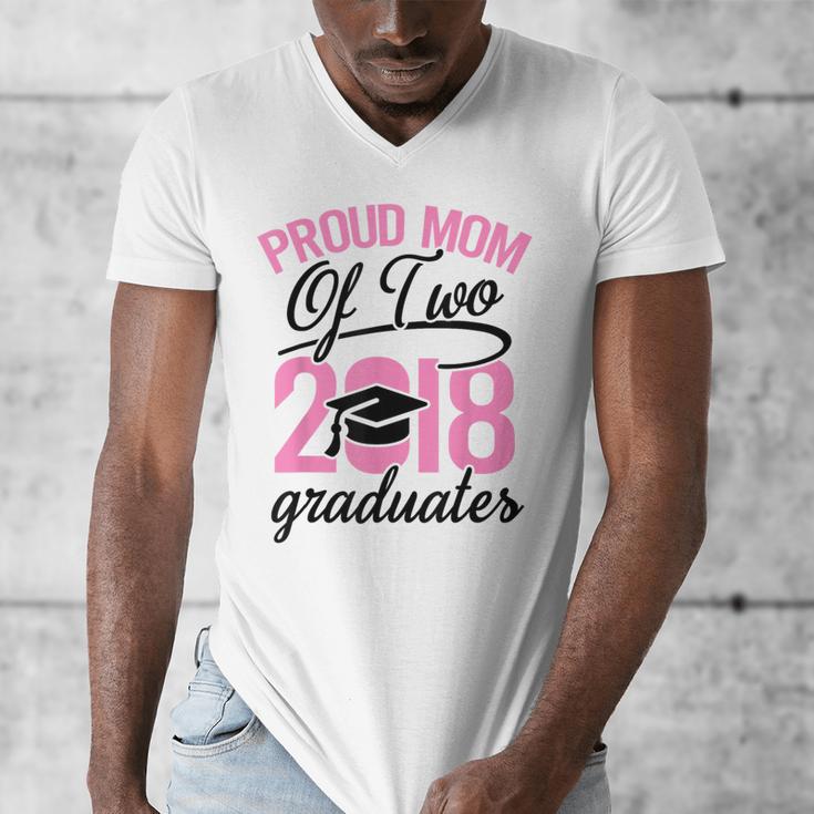 Graduation Shirt For Mom With Twins Proud Mom Of Two Men's V-Neck T-Shirt