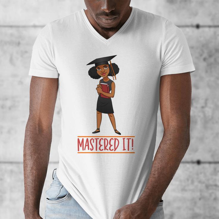 Graduation Woman Tshirt Black Melanin Masters Degree Men's V-Neck T-Shirt