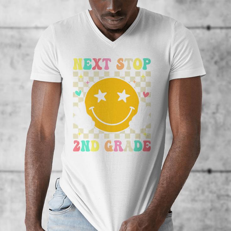 Groovy Next Stop 2nd Grade 1st Grade Graduation 2025 Premium Men's V-Neck T-Shirt