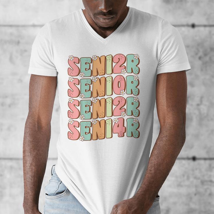 Groovy Senior Graduation Cute Groovy Senior Class Of 2024 Men's V-Neck T-Shirt