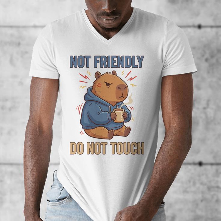 Grouchy Capybara Not Friendly Do Not Touch Introvert Premium Tri-Blend Men's V-Neck T-Shirt