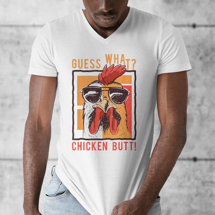 Guess What Chicken Butt DadSiblingsFriends Humor Small Men's V-Neck T-Shirt