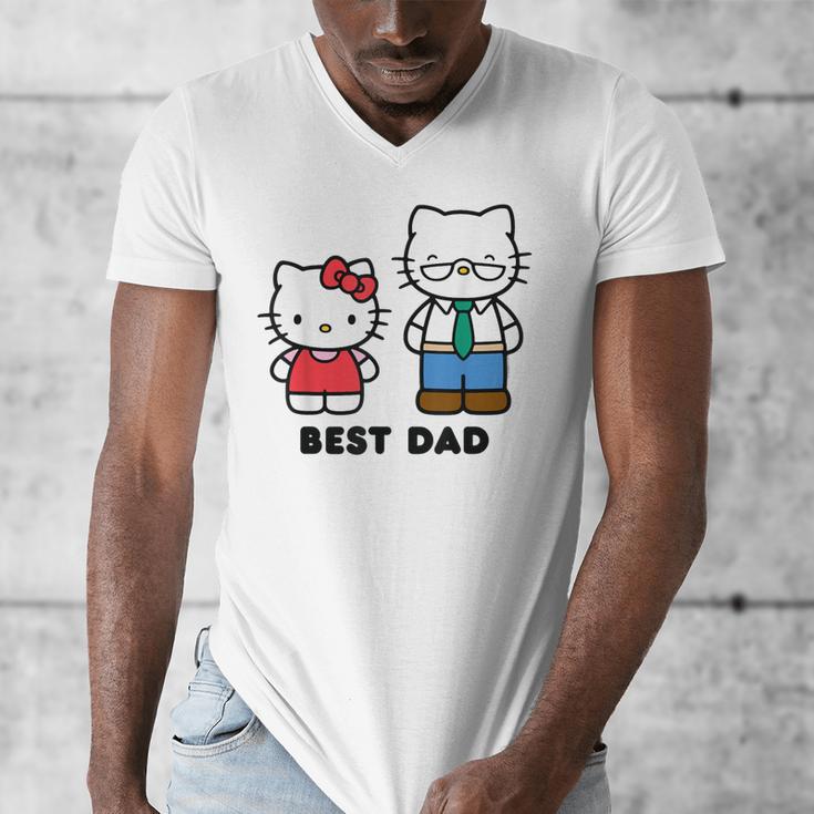 Hello Kitty Best Dad Fathers Day Small Men's V-Neck T-Shirt Hello Kitty Best Dad Fathers Day Small Men's V-Neck T-Shirt