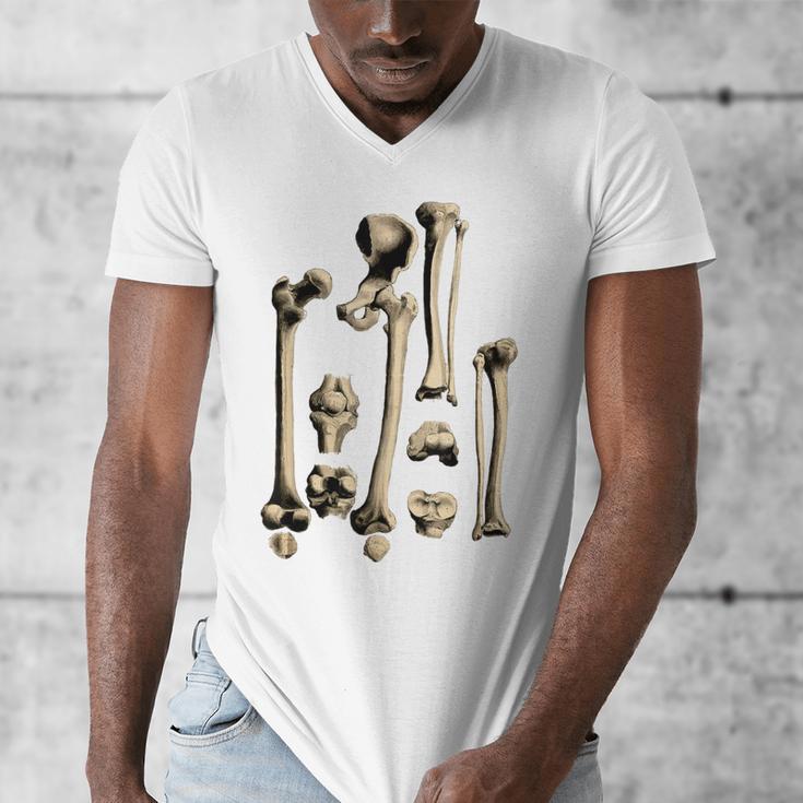 Hip And Leg Bones Book Print Vintage Human Bones Men's V-Neck T-Shirt Hip And Leg Bones Book Print Vintage Human Bones Men's V-Neck T-Shirt
