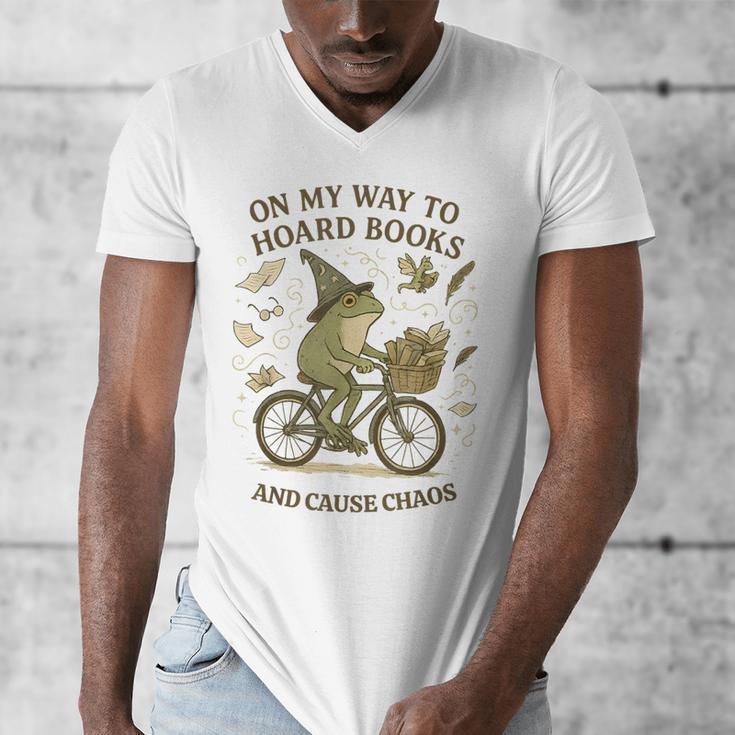 On My Way To Hoard Books And Cause Chaos Tom Foolery Men's V-Neck T-Shirt On My Way To Hoard Books And Cause Chaos Tom Foolery Men's V-Neck T-Shirt