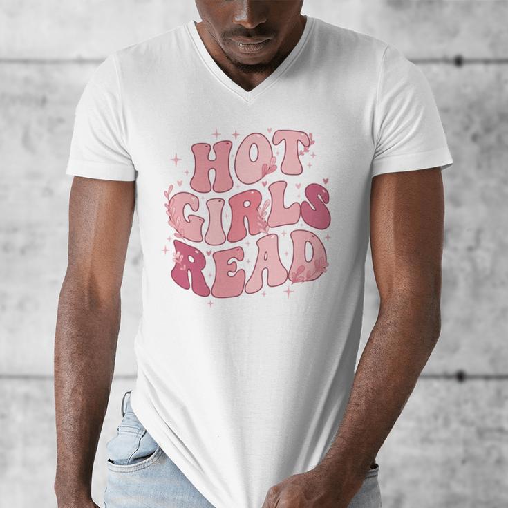 Hot Girls Read Cute Book Lover Reading Club Men's V-Neck T-Shirt
