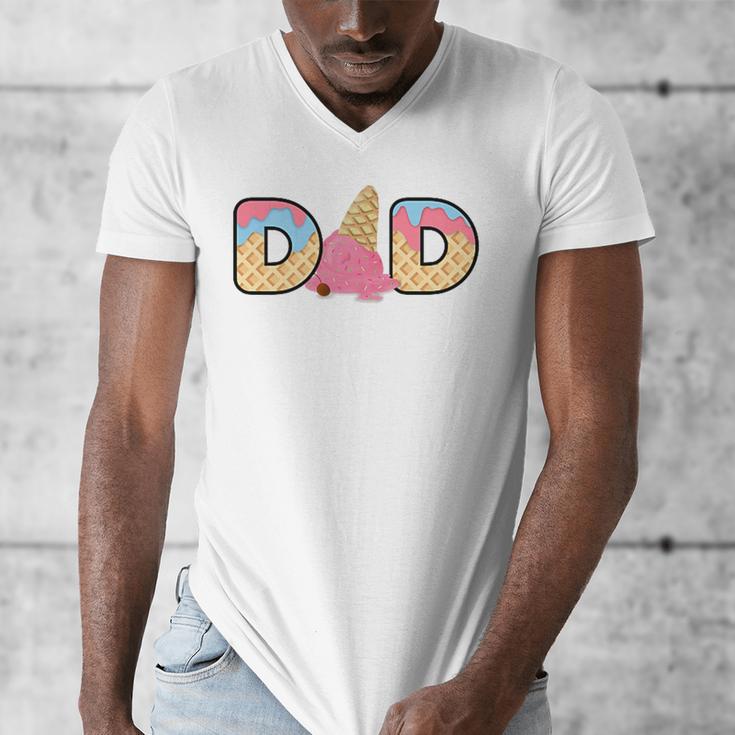 Ice Cream Dad 1st Birthday Matching Family Men's V-Neck T-Shirt Ice Cream Dad 1st Birthday Matching Family Men's V-Neck T-Shirt