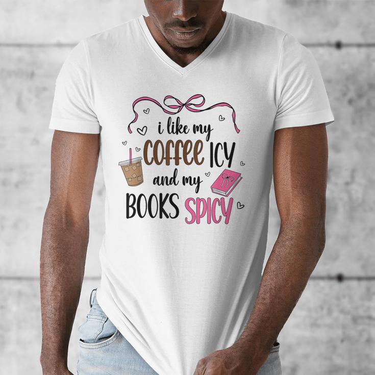 Iced Coffee & Reading Smut Books Girly Spicy Novels Men's V-Neck T-Shirt Iced Coffee & Reading Smut Books Girly Spicy Novels Men's V-Neck T-Shirt