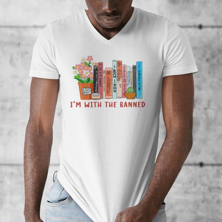 I'm With The Banned Books – Book Lover Librarian Reading Men's V-Neck T-Shirt