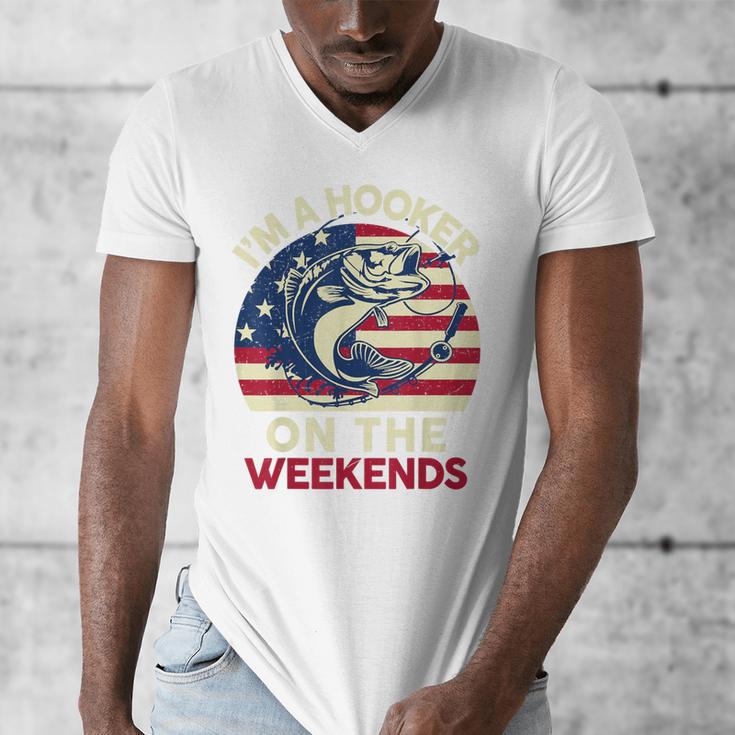 I'm Hooker On The Weekends Dirty Bass Dad Fishing Men's V-Neck T-Shirt I'm Hooker On The Weekends Dirty Bass Dad Fishing Men's V-Neck T-Shirt