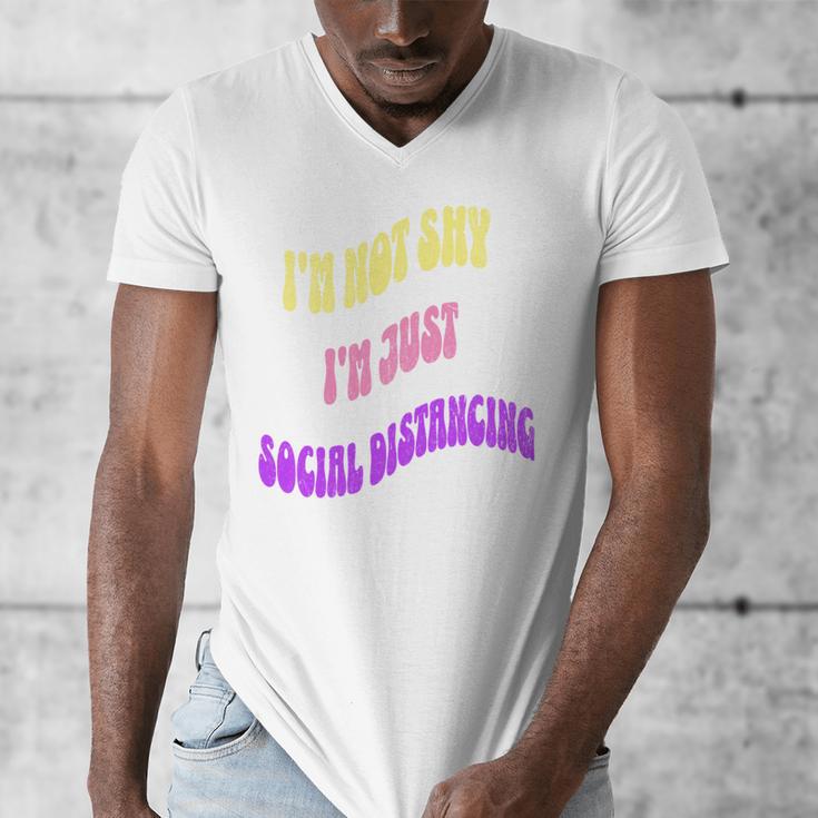 I'm Just Social Distancing Introvert Funny Men's V-Neck T-Shirt