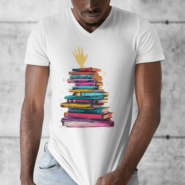 I'm OK Reading Books Library Bookworm Bookish Book Lover Men's V-Neck T-Shirt