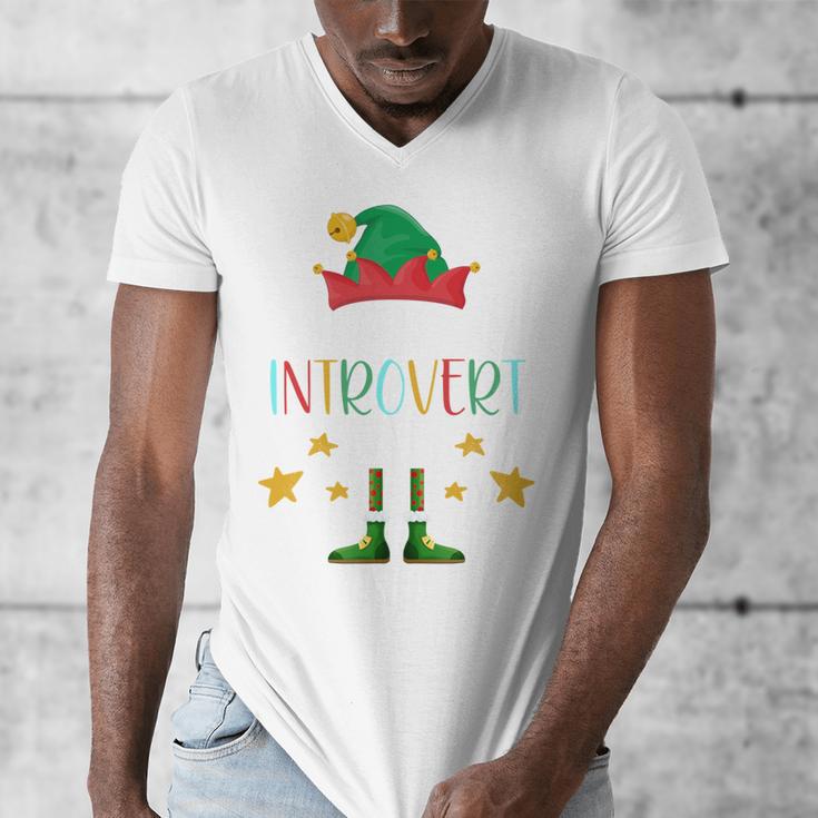 The Introvert Elf Christmas Family Matching Fun Xmas Top Men's V-Neck T-Shirt