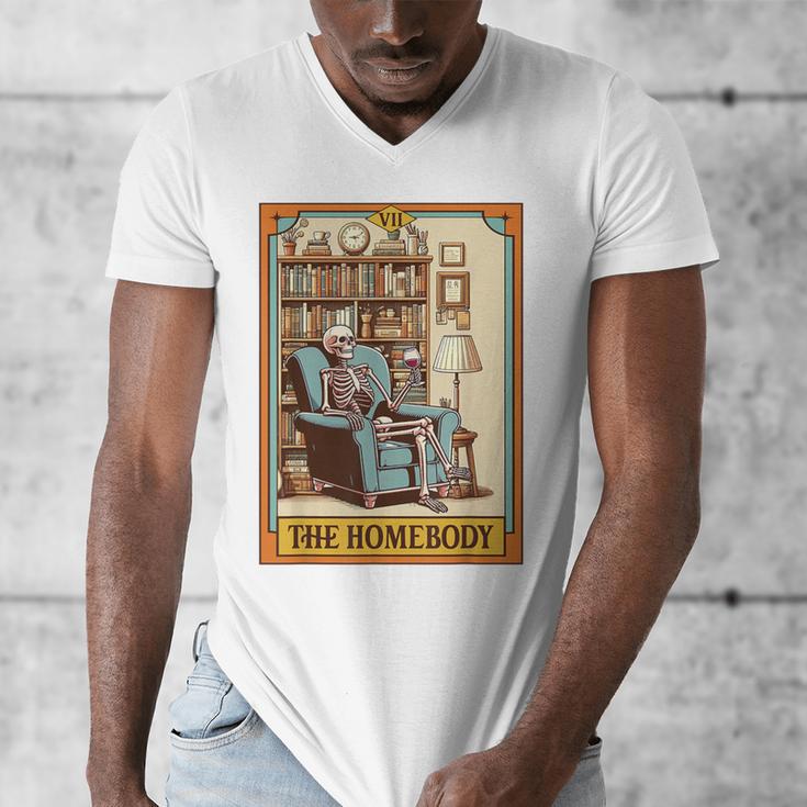 Introvert Homebody Awkward Skeleton The Homebody Tarot Card Men's V-Neck T-Shirt Introvert Homebody Awkward Skeleton The Homebody Tarot Card Men's V-Neck T-Shirt