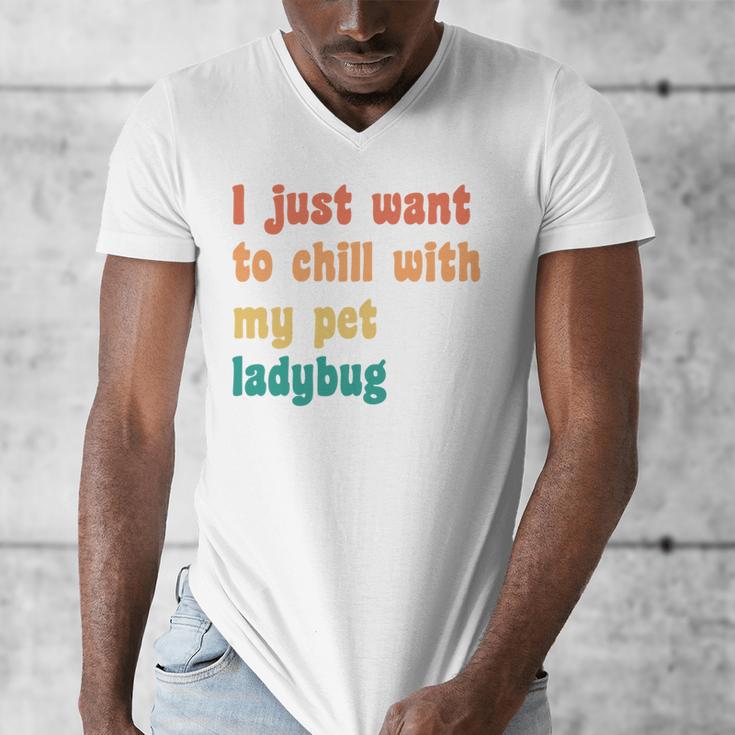 Introvert Pet Ladybug Mom Men's V-Neck T-Shirt